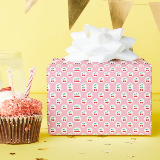 Coqette Cherry on Top Thank You Baby Shower  Wrapping Paper (Birthday Party)