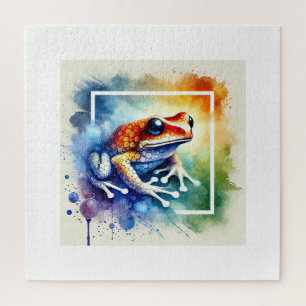 Coqu Frog in Serenity 071124AREF141 - Watercolor Jigsaw Puzzle