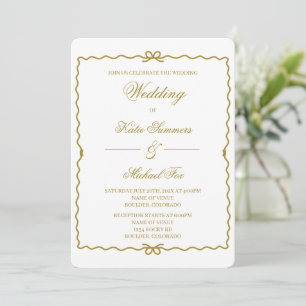 Coquet wreath wedding invitation