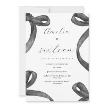 Coquette 16th Birthday Girl Black Bow 18th 21st