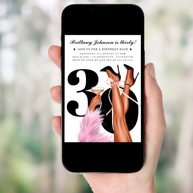 Coquette 30th Birthday Invitation (Front Digital)