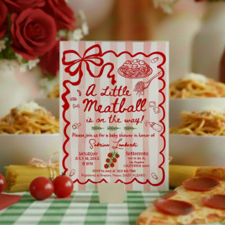 Coquette A little Meatball is on the way Invitation