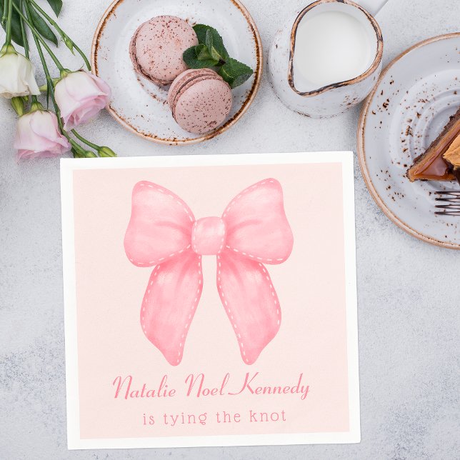 Coquette Aesthetic Bridal Shower Cute Pink Bow Napkins (Creator Uploaded)