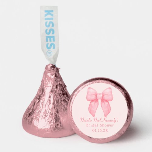 Coquette Aesthetic Cute Pink Bow Personalized Hersheys Kisses
