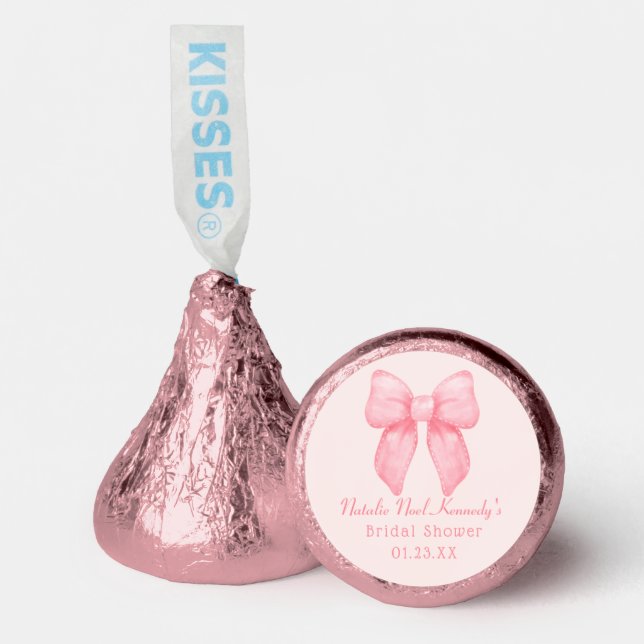 Coquette Aesthetic Cute Pink Bow Personalized Hershey®'s Kisses® (Front)