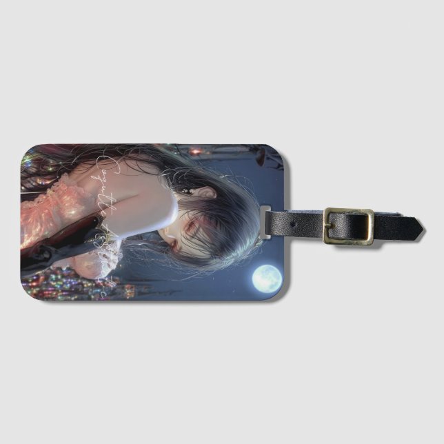 Coquette Aesthetic / Dark fantasy girl Luggage Tag (Front Horizontal)