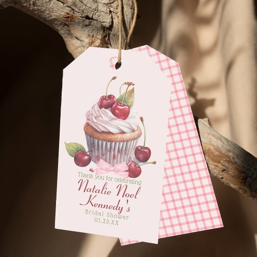 Coquette Aesthetic Pink Bow Cherry Cake Fancy Girl Gift Tags