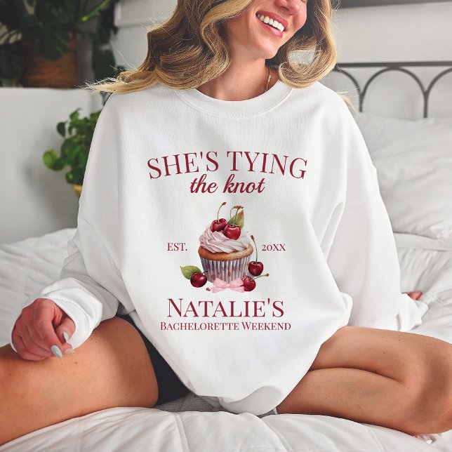 Coquette Aesthetic Pink Bow Cherry Cake Fancy Girl Sweatshirt (Creator Uploaded)