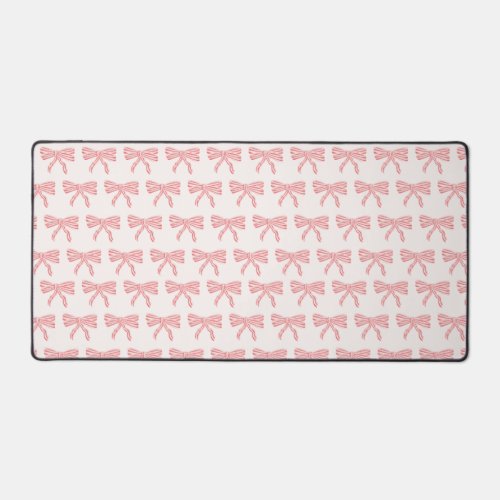 Coquette aesthetic pink bow desk mat