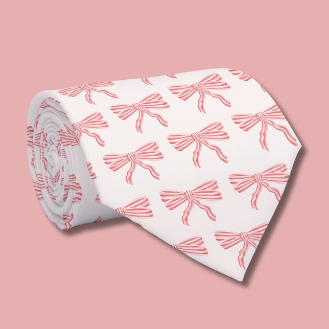 Coquette aesthetic pink bow neck tie (Coquette pink bow neck tie)