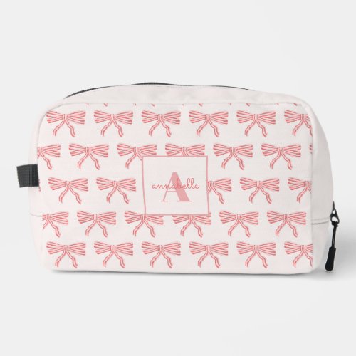 Coquette aesthetic pink bows dopp kit