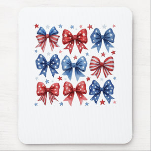 Coquette American Flag Coquette Bow 4th Of July Mouse Pad