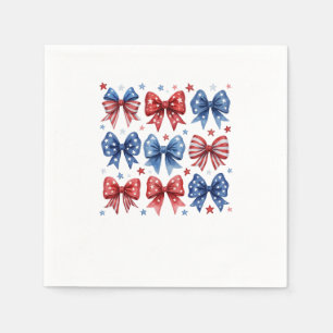 Coquette American Flag Coquette Bow 4th Of July  Napkins