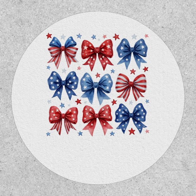 Coquette American Flag Coquette Bow 4th Of July  Patch (Front)