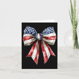 Coquette American Girly 4th Of July American Flag Card