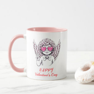 Coquette angel cherub heart  Happy Valentine's Day Mug