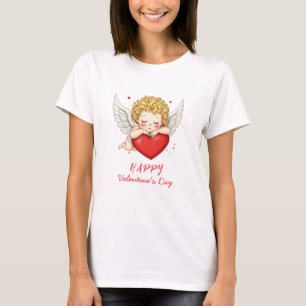 Coquette angel cherub heart Happy Valentine's Day T-Shirt