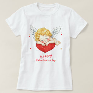 Coquette angel cherub heart Happy Valentine's Day T-Shirt