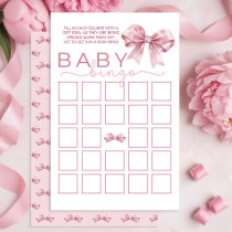 Coquette Baby Shower Bingo Game – Pink Bow