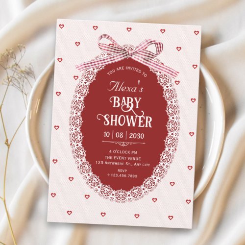 Coquette baby shower invitation