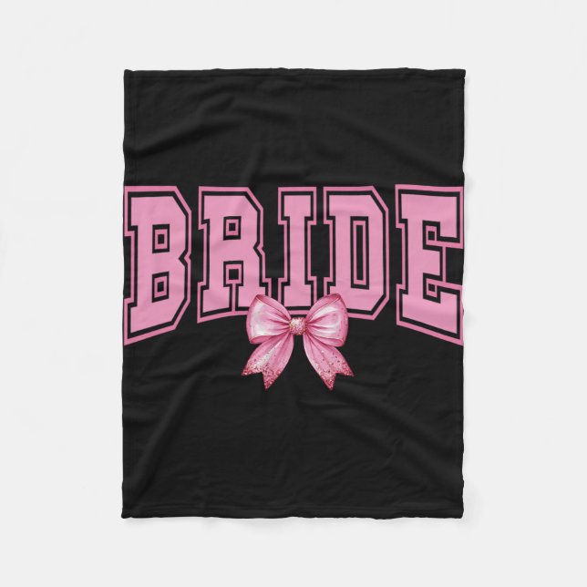 Coquette Bachelorette Party Bride White  Fleece Blanket (Front)