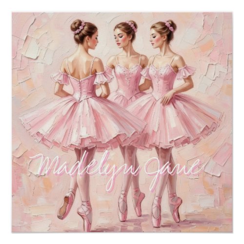 coquette ballerina custom name nursery poster 並✨