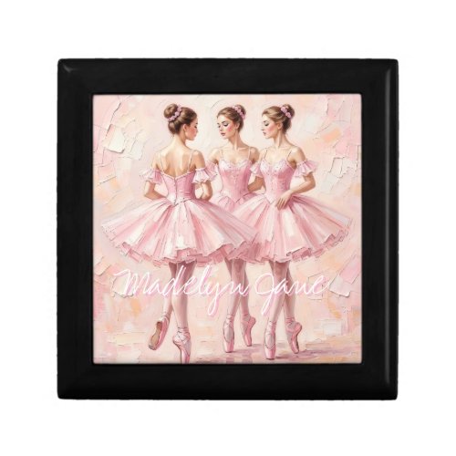 coquette ballerina pink bow personalized box