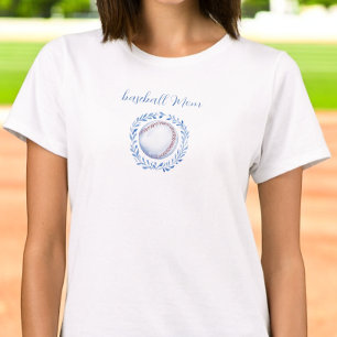 Coquette Baseball Mom Floral Chinoiserie Wreath T-Shirt