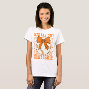 Coquette Baseball Strike Out Kidney Cancer T-Shirt