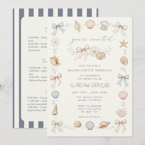 Coquette Beach Bachelorette Weekend Party  Invitation