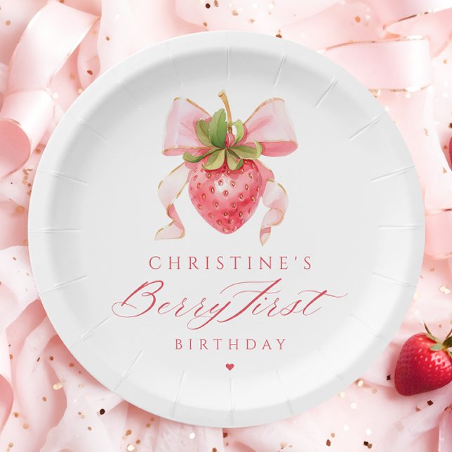 Coquette Berry First Birthday Paper Plates (Creator Uploaded)