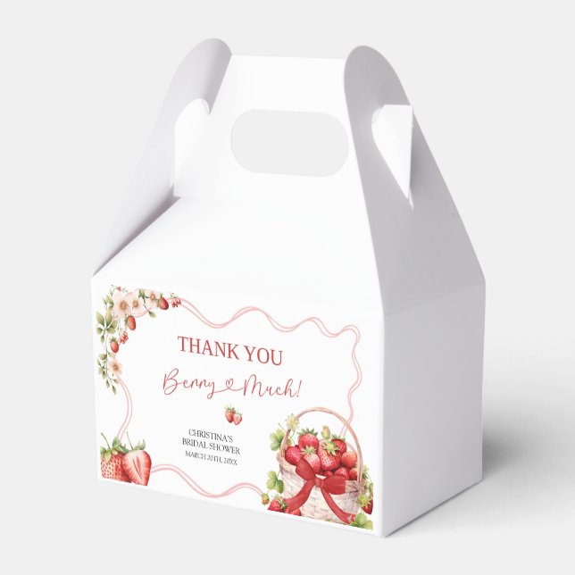 Coquette Berry in Love Bridal Shower Favor Box (Front Side)