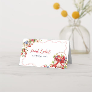 Coquette Berry In Love Bridal Shower Food Label Appointment Card