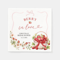 Coquette Berry in Love Bridal Shower Napkins