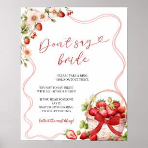 Coquette Berry In Love Don’t Say Bride Game Sign