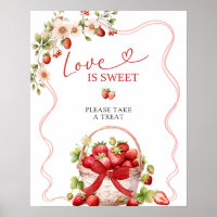 Coquette Berry In Love Love is Sweet Party Sign