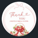 Coquette Berry In Love Thank You Sticker<br><div class="desc">Coquette Berry In Love Bridal Shower Thank You Sticker</div>
