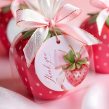Coquette Berry Sweet Baby Shower Favor Tags
