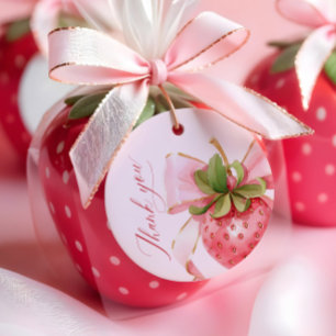 Coquette Berry Sweet Baby Shower Favor Tags
