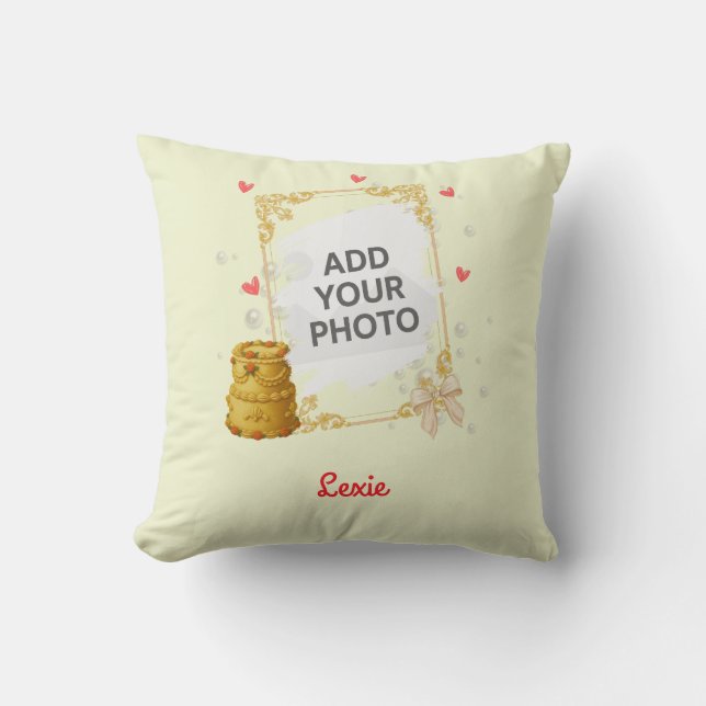 Coquette Birthday Throw Pillow Gift (Front)