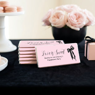 Coquette Black Bow Blush Pink Love is Sweet Hershey Bar Favors