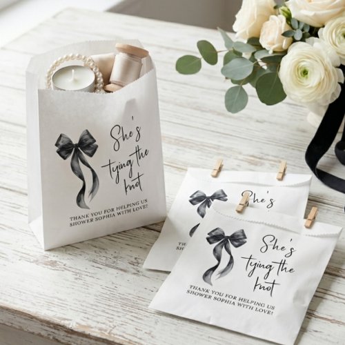 Coquette Black Bow Bridal Shower Favor Bags