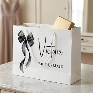 Coquette Black Bow Bridesmaid Gift Bag
