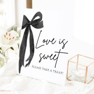 Coquette Black Bow Love is Sweet Treat Favor Sign