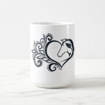 Coquette black Heart Horse Girl Feminine Elegant