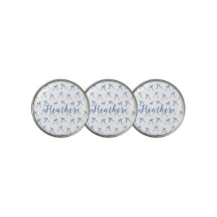 Coquette Blue and White Bows Golf Ball Marker