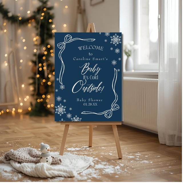Coquette Blue Baby its Cold outside baby shower Foam Board (Coquette Blue Baby its Cold outside baby shower Foam Board)