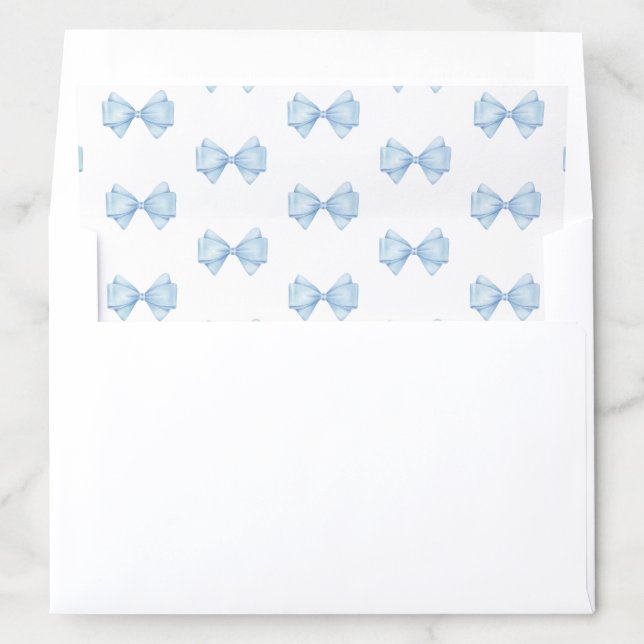 Coquette Blue Bow Pattern Envelope Liner (In Envelope)