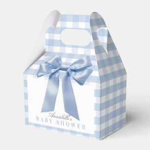 Coquette Blue Bow Ribbon Boy Baby Shower Favor Boxes