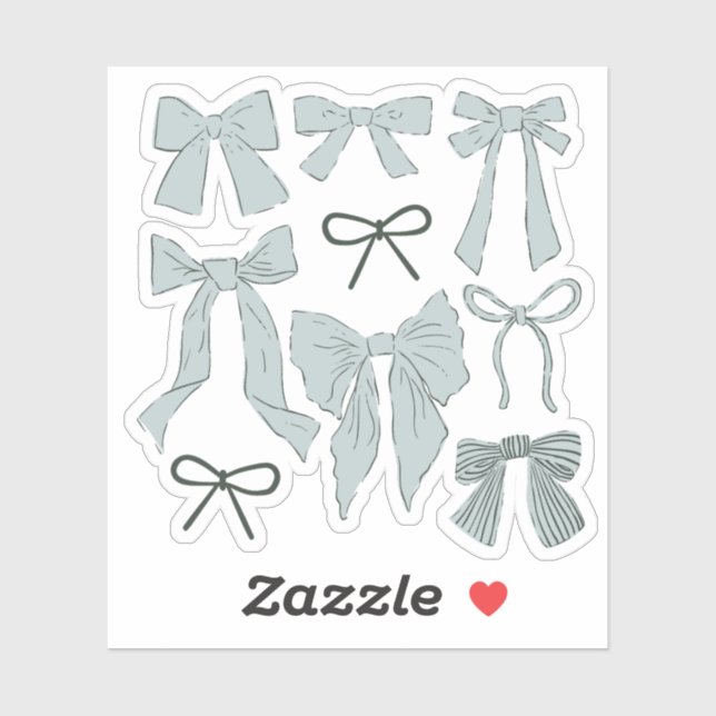 Coquette Blue Bows Romantic Sticker (Sheet)